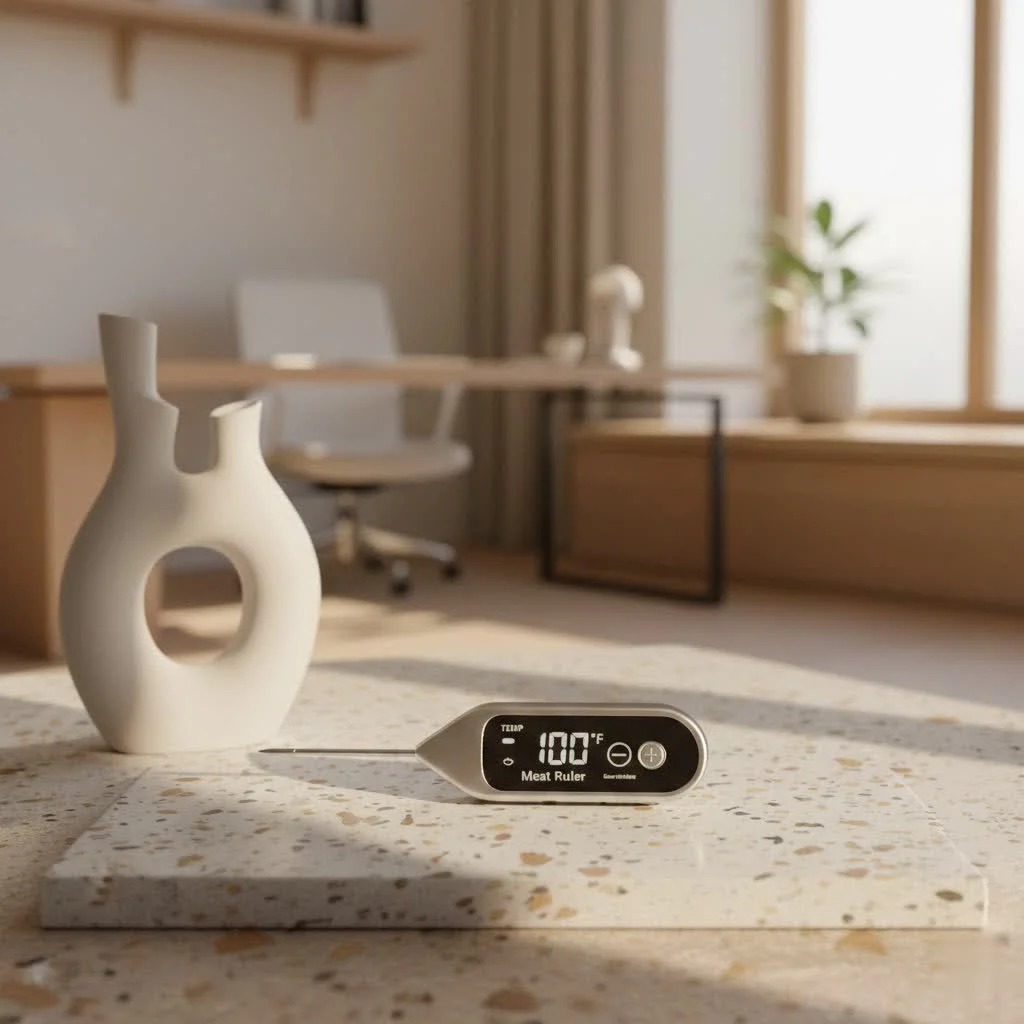 Polder meat thermometer with a digital display and a long probe