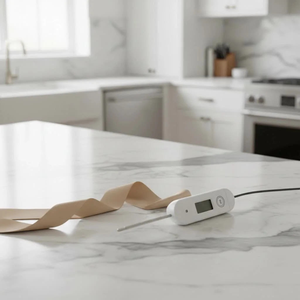 Non-digital meat thermometer with a clear dial display