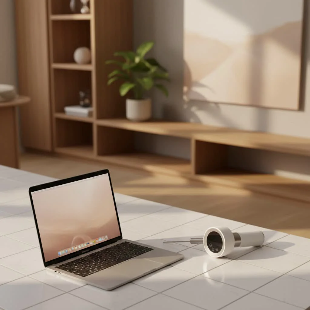 Digital barbecue meat thermometer inserted into a large cut of smoked meat