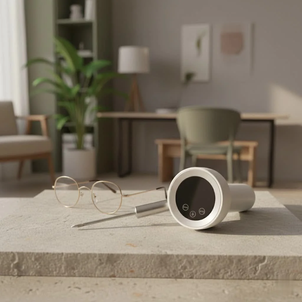 Digital meat thermometer with a bright display and a long probe